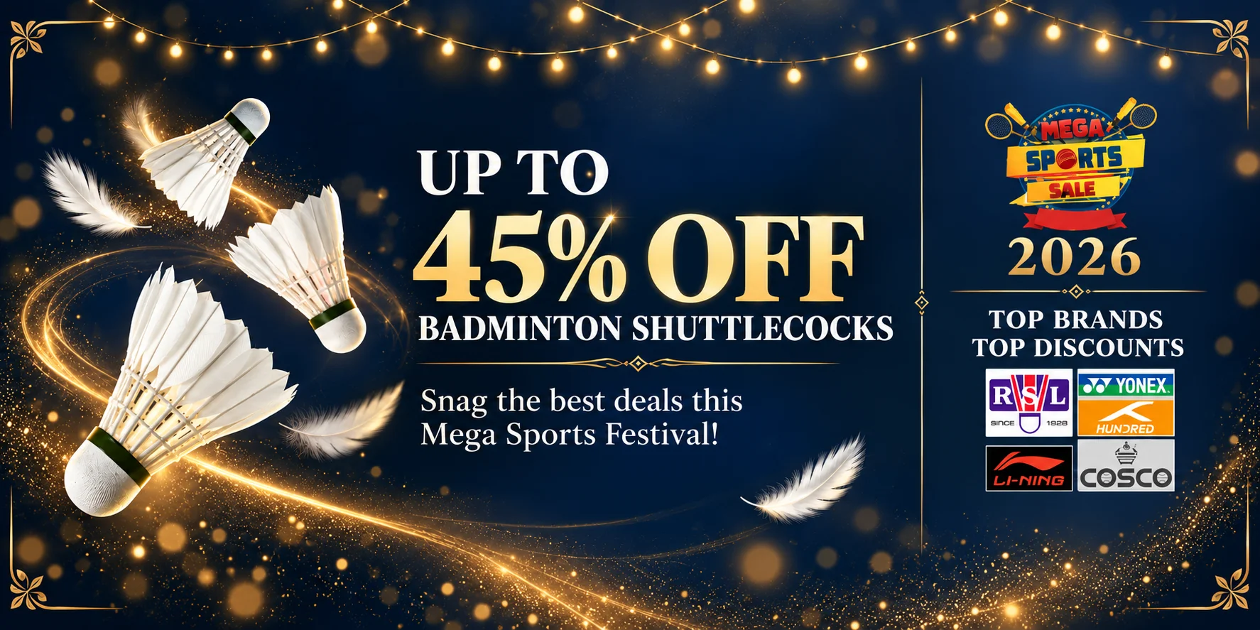 Badminton Shuttlecocks Mega Sports Sale 2026